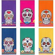 Amazon.com: Day of The Dead Sugar Skull Set of 2 Decorative Towels